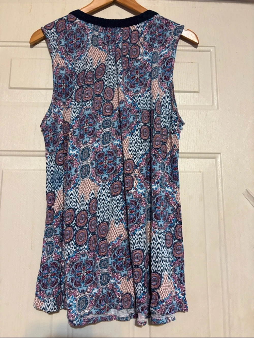 RXB Navy, Pink & Blue Sleeveless Printed Tunic‎